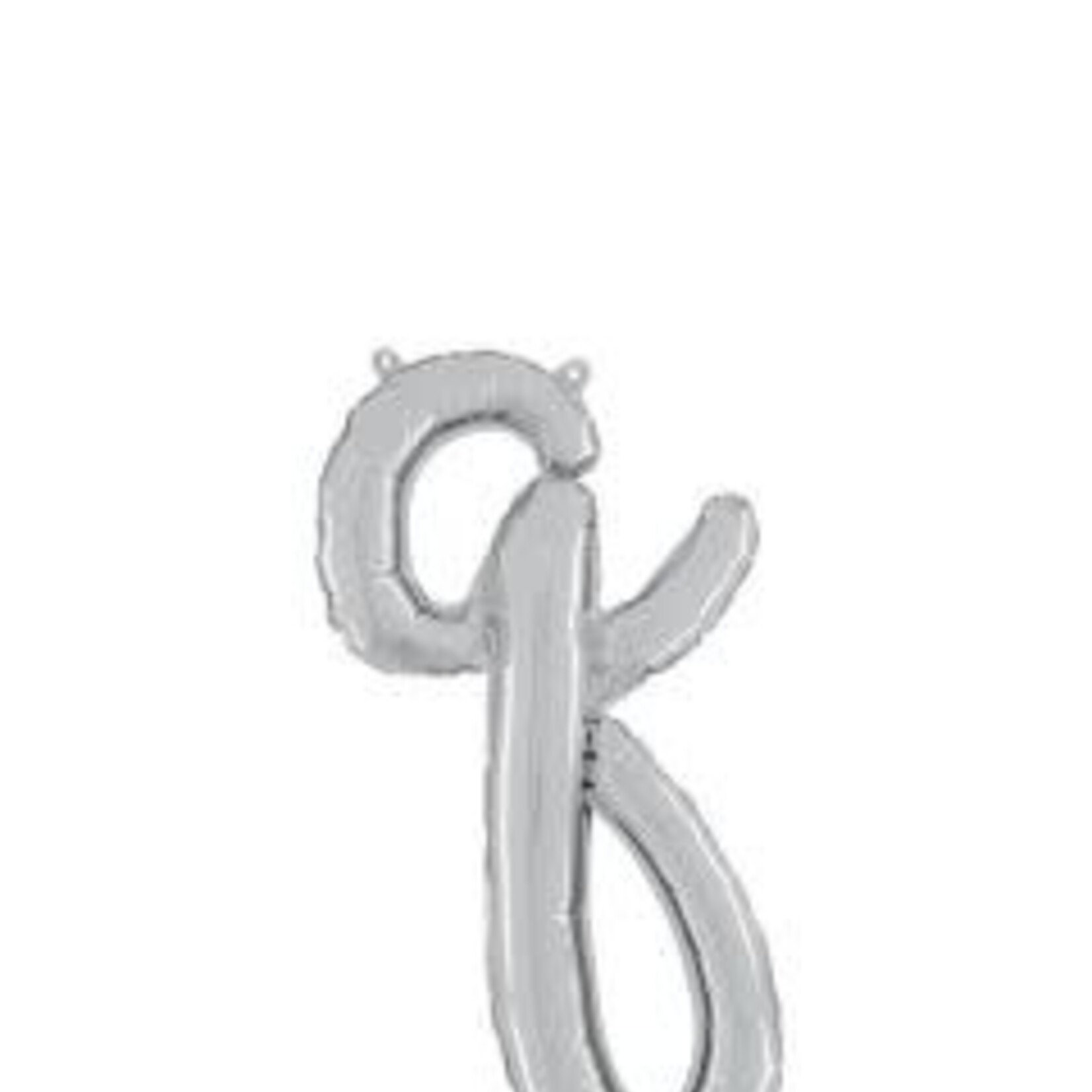24" Silver "q" Script Foil Balloon