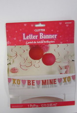 Be Mine valentines Ribbon Letter Banner