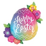 Easter Egg & Flowers 35''  Mylar