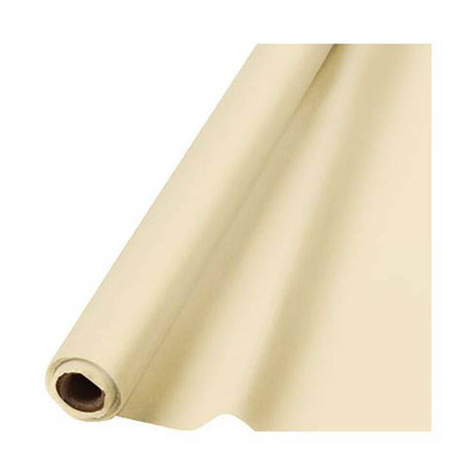 40" x 100' Plastic Table Roll - Vanilla Creme