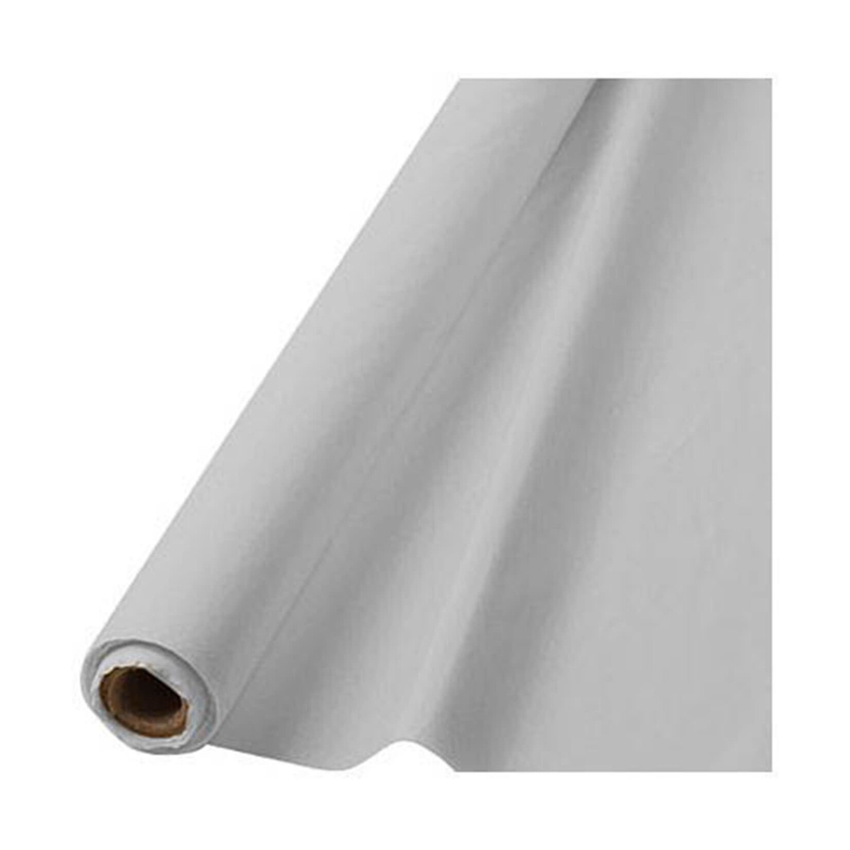 8	40" x 100' Plastic Table Roll - Silver