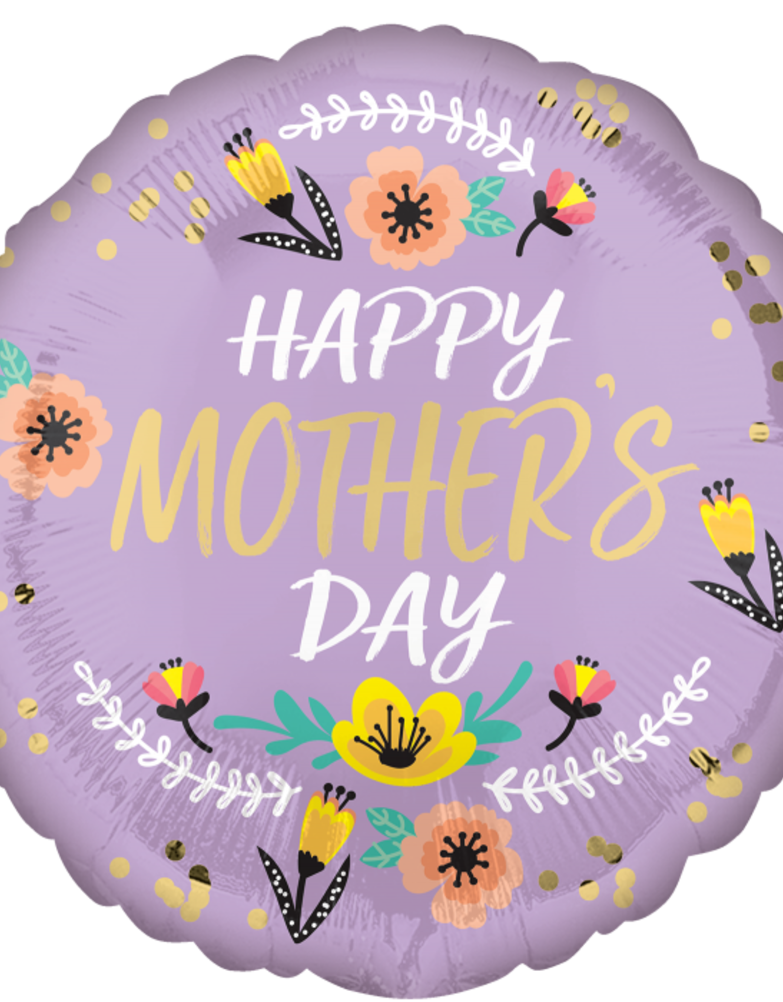 Happy Mothers Day Flowers Mylar Balloon