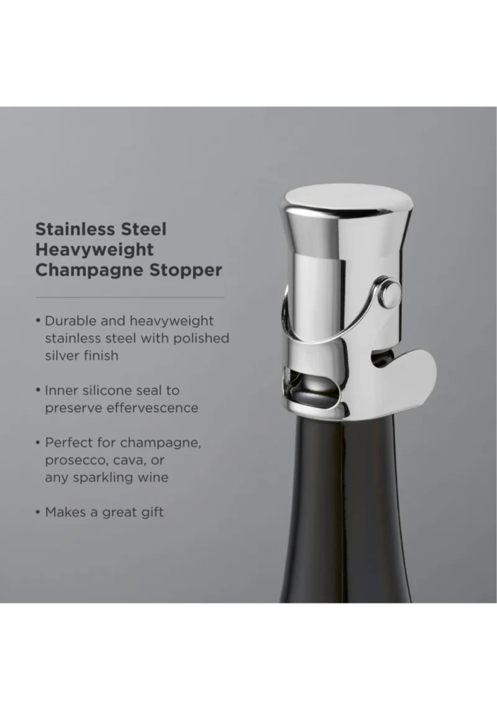 Viski Heavyweight Champagne Stopper - Silver