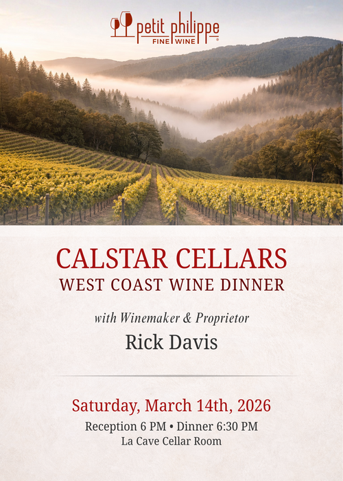 CalStar Cellars Wine Dinner w/Rick Davis TICKET - Saturday, March 14th, 2026 @ 6 PM