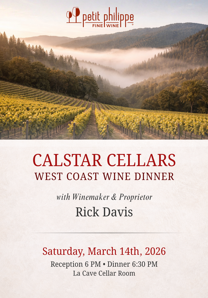CalStar Cellars Wine Dinner w/Rick Davis TICKET - Saturday, March 14th, 2026 @ 6 PM