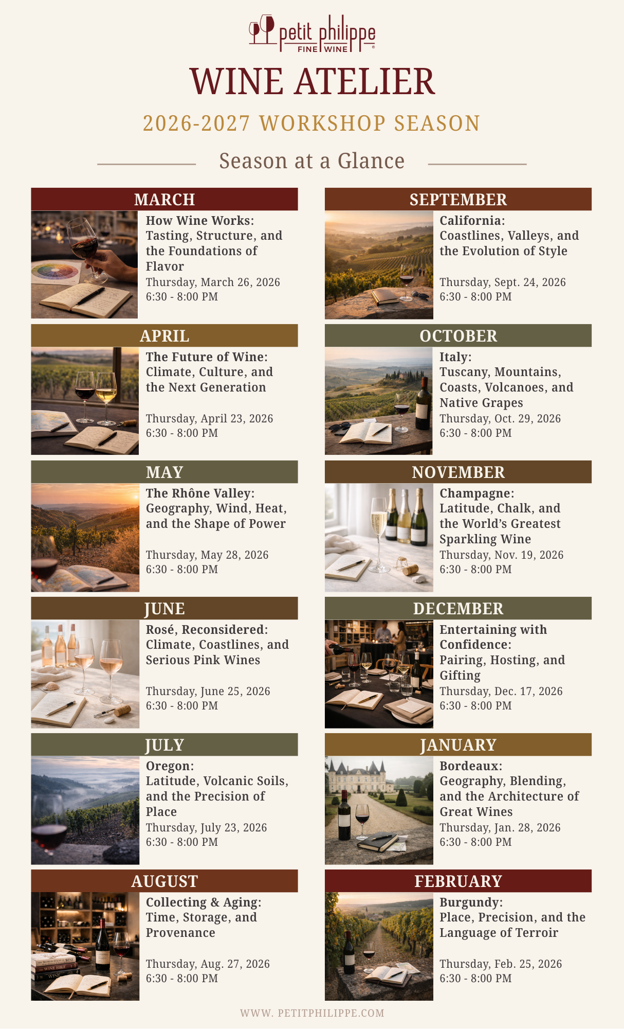 Atelier Season at a Glance