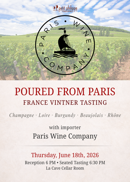 'Poured from Paris' Vintner Tasting with Paris Wine Company TICKET - Thursday, June 18, 2026 @ 6 PM