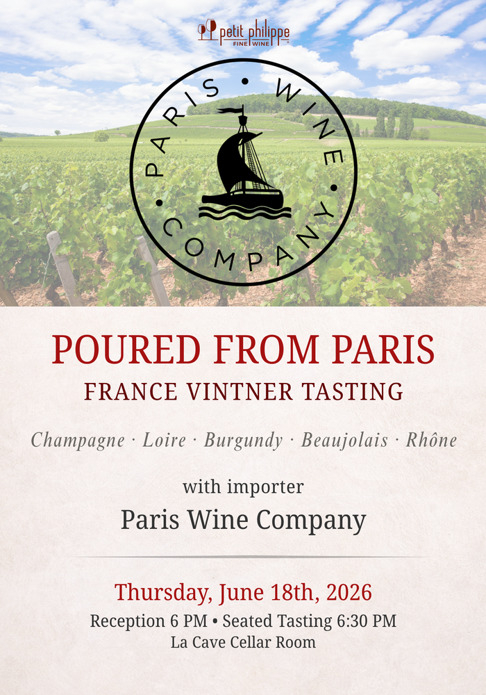 'Poured from Paris' Vintner Tasting with Paris Wine Company TICKET - Thursday, June 18, 2026 @ 6 PM