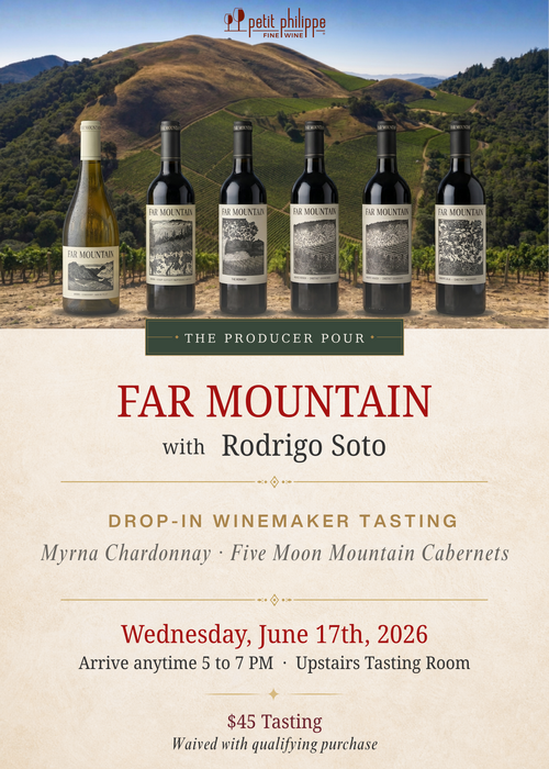 The Producer Pour: Far Mountain with Winemaker Rodrigo Soto | Wednesday, June 17th | 5-7 PM Drop In Tasting