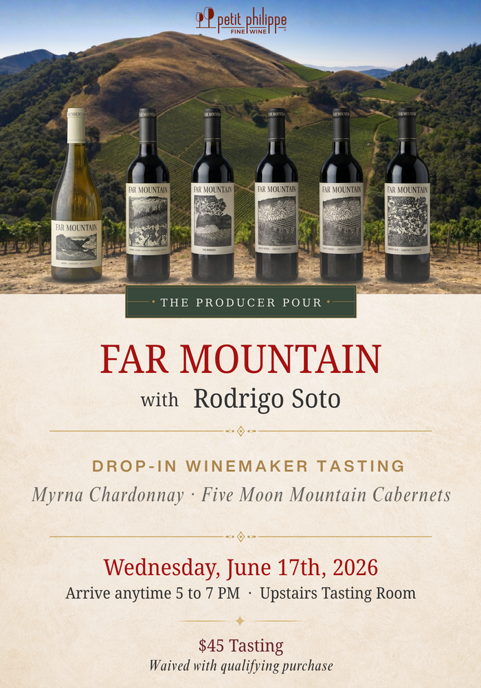 The Producer Pour: Far Mountain with Winemaker Rodrigo Soto | Wednesday, June 17th | 5-7 PM Drop In Tasting