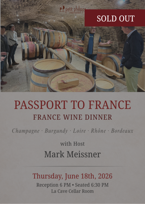 Passport to France Wine Dinner w/Mark Meissner TICKET - Thursday, June 18th, 2026 @ 6 PM