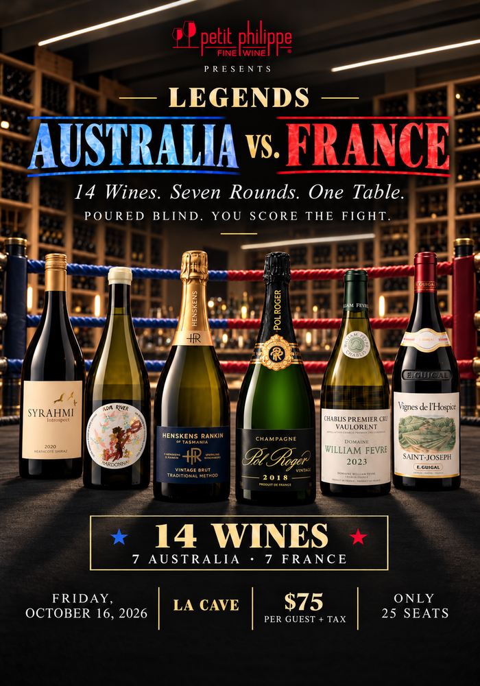 Legends: Australia VS France Seated Tasting TICKET - Friday, Oct. 16, 2026 | 6:30-8PM