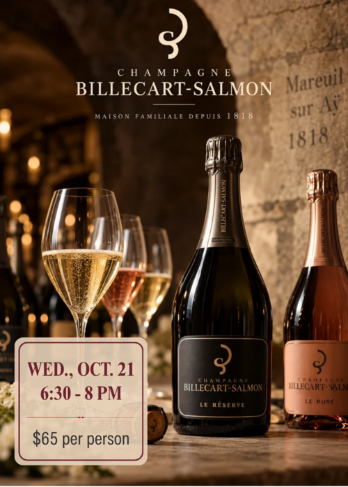 Billecart-Salmon Seated Tasting TICKET - Wednesday, Oct 21, 2026 | 6:30-8PM