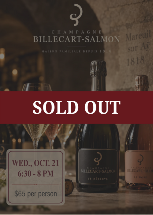 Billecart-Salmon Seated Tasting TICKET - Wednesday, Oct 21, 2026 | 6:30-8PM