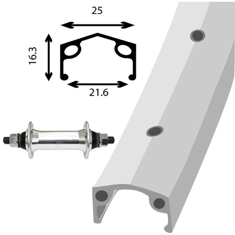 DAMCO ROUE AVANT DAMCO 20"X1.75 ARGENT ALLIAGE BMX