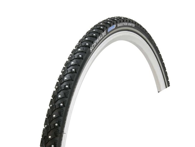 SCHWALBE Schwalbe Marathon Winter Plus Tire 26''x2.00 Rigide Winter SmartGuard 67TPI Black