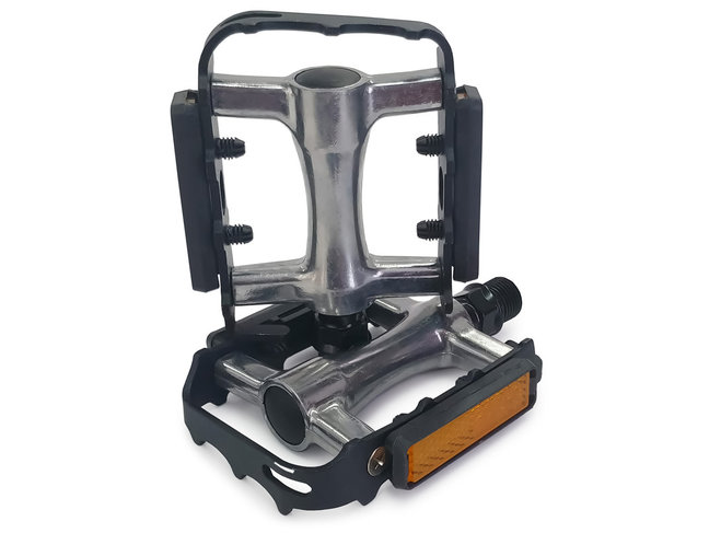 DAMCO ALLOY PEDALS BLACK CAGE SILVER BODY (9/16")