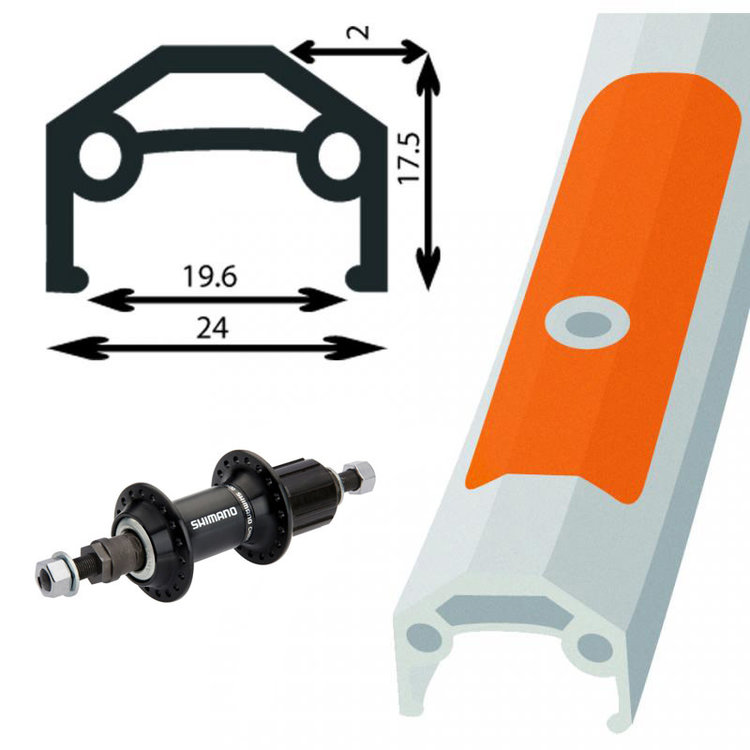 DAMCO 26" REAR WHEEL DAMCO DOUBLE SILVER 7 SPEED ALTUS