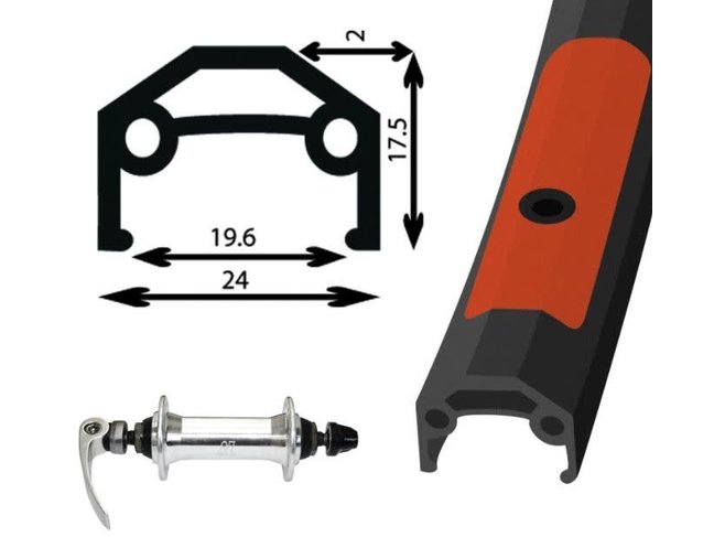 ROUE ARRIÈRE 26" ALLIAGE NOIR (DOUBLE PAROI) 7 VITESSES