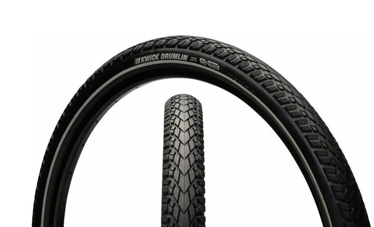 KENDA Kenda Kwick Tire - 700 x 45, Clincher, Wire, Black/Reflective, 60 fils au pouce