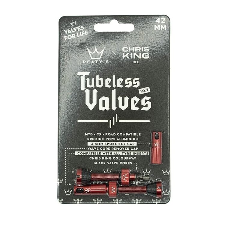 PEATYS TUBELESS MK2 VALVE PAIRE - ROUGE