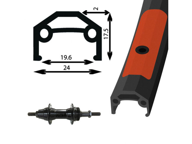 DAMCO ROUE ARR.DAMCO 27.5" NOIR ROUE-LIBRE ÉCROU