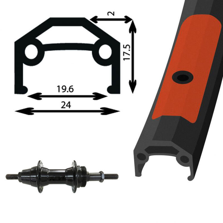 DAMCO ROUE ARR.DAMCO 27.5" NOIR ROUE-LIBRE ÉCROU
