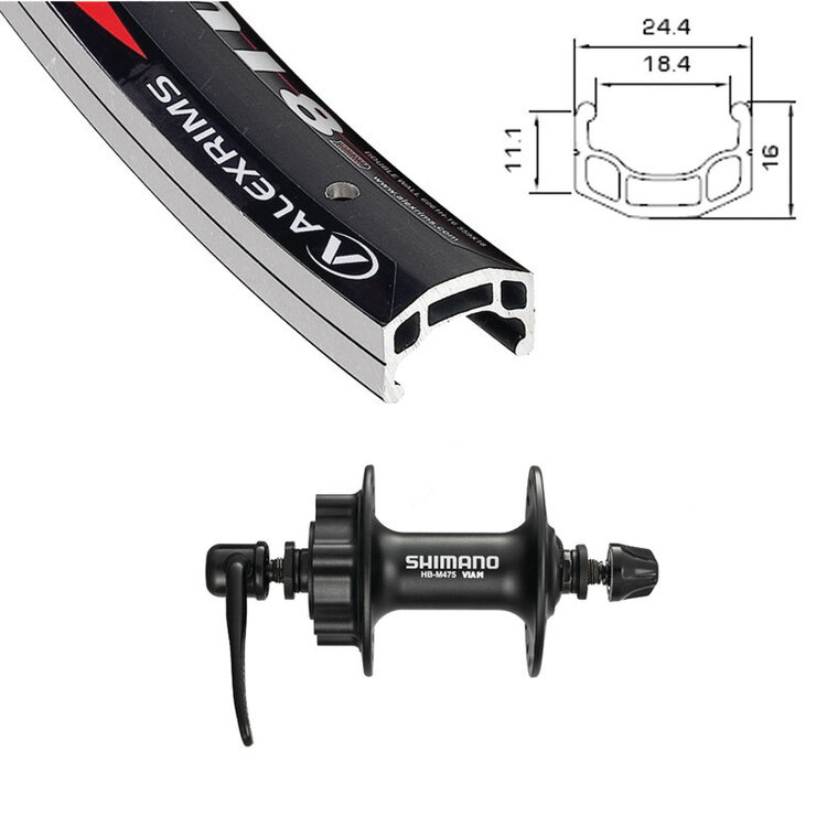 ALEXRIMS ROUE AVANT DM-18,700,NOIR+DEORE DISQUE