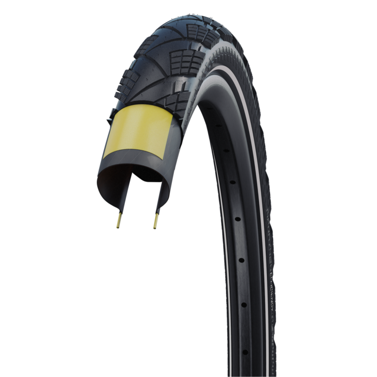 SCHWALBE Schwalbe Marathon Efficiency Tire, 700 x 38c (40-622), Black w/Reflective Strip, Super Race, V-Guard, Addix Race, Folding