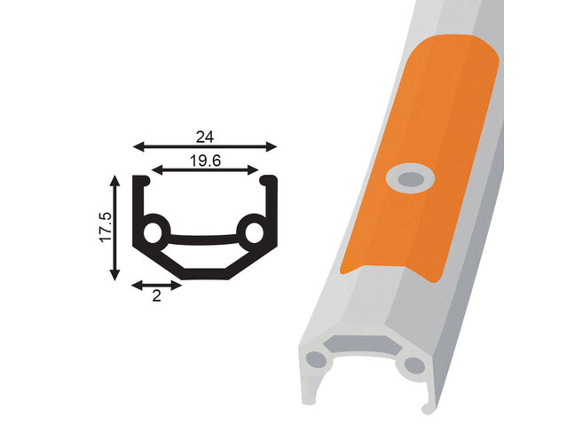 DAMCO Jante Damco 26" (DOUBLE WALL) Argent.