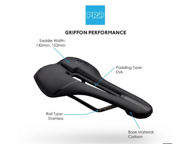 PRO Griffon Performance Saddle, Black 152mm, AF