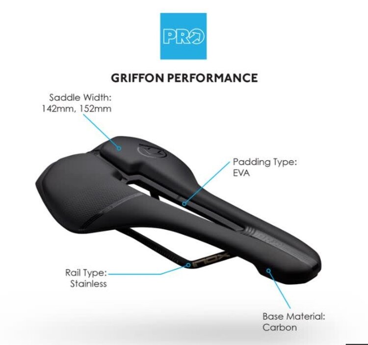 PRO Griffon Performance Saddle, Black 152mm, AF