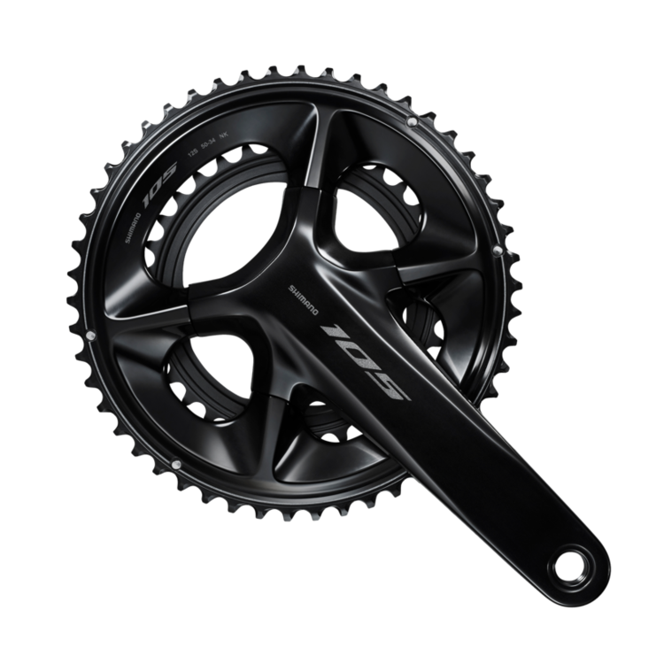 SHIMANO FRONT CHAINWHEEL, FC-R7100, 105, FOR REAR 12-SPEED, HOLLOWTECH 2, 175MM, 50-34T W/O CG, W/O BB PARTS, BLACK ONE