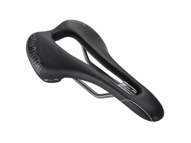 ITALIA Selle Italia SLR Superflow Saddle (Black) (Titanium Rails) (S3)