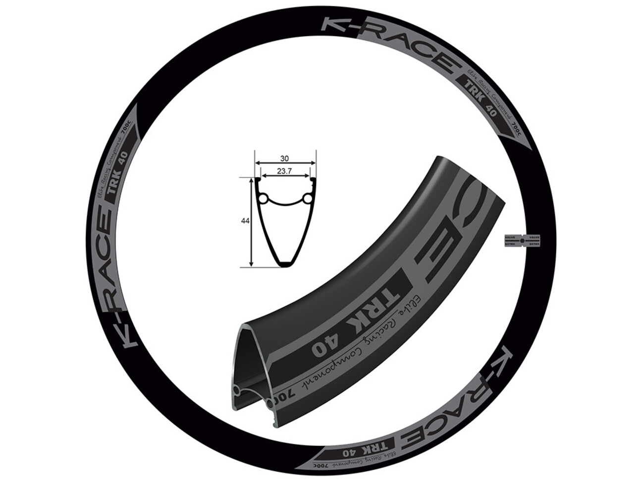 Roue Arrière 700c 622x25 Wei AS7X Noir 36 Trous - Avec Kit Garniture