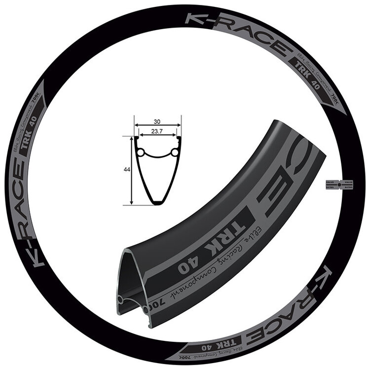 K-RACE K-Race TRK 40 – 700C E-Bike Rim, 32 Spokes, Black