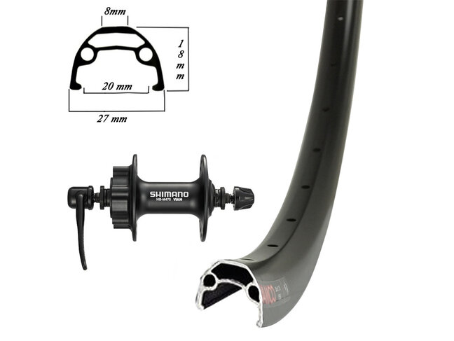 DAMCO Roue Avant 27.5  Damco Double Parois QR Disque Noir