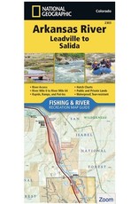National Geographic Nat Geo Arkansas River Map (Detailed) Leadville to Salida