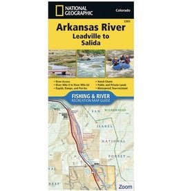 National Geographic Nat Geo Arkansas River Map (Detailed) Leadville to Salida