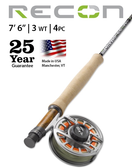 Orvis NEW ORVIS Recon 7'6” 3wt (4pc) Fly Rod - Royal Gorge Anglers