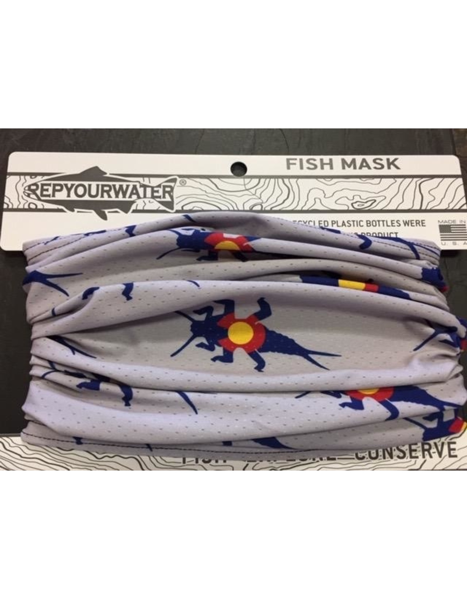 Rep Your Water Rep Your Water Fish Mask Stonebug Logo (Gray)