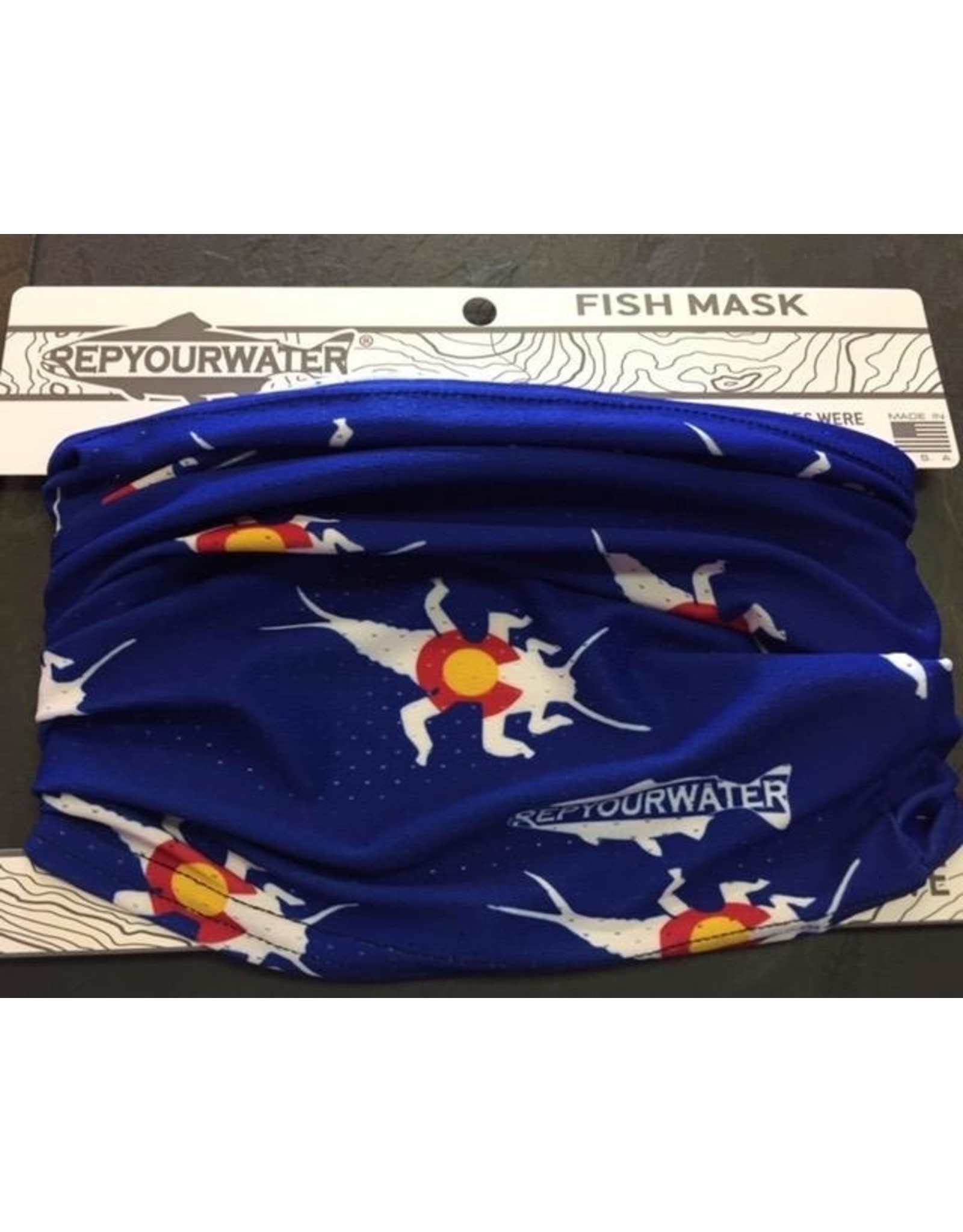 Rep Your Water Rep Your Water Fish Mask Stonebug Logo (Blue)