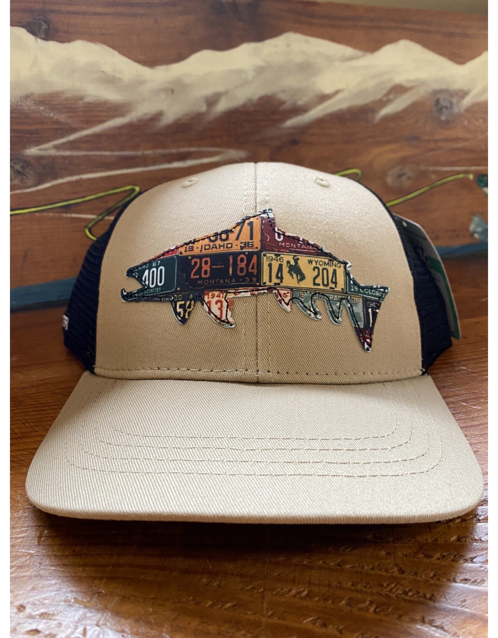 Rep Your Water Western Trout License Plate Fish Trucker Hat (Rep Your Water/ Cody's Fish Collaboration)