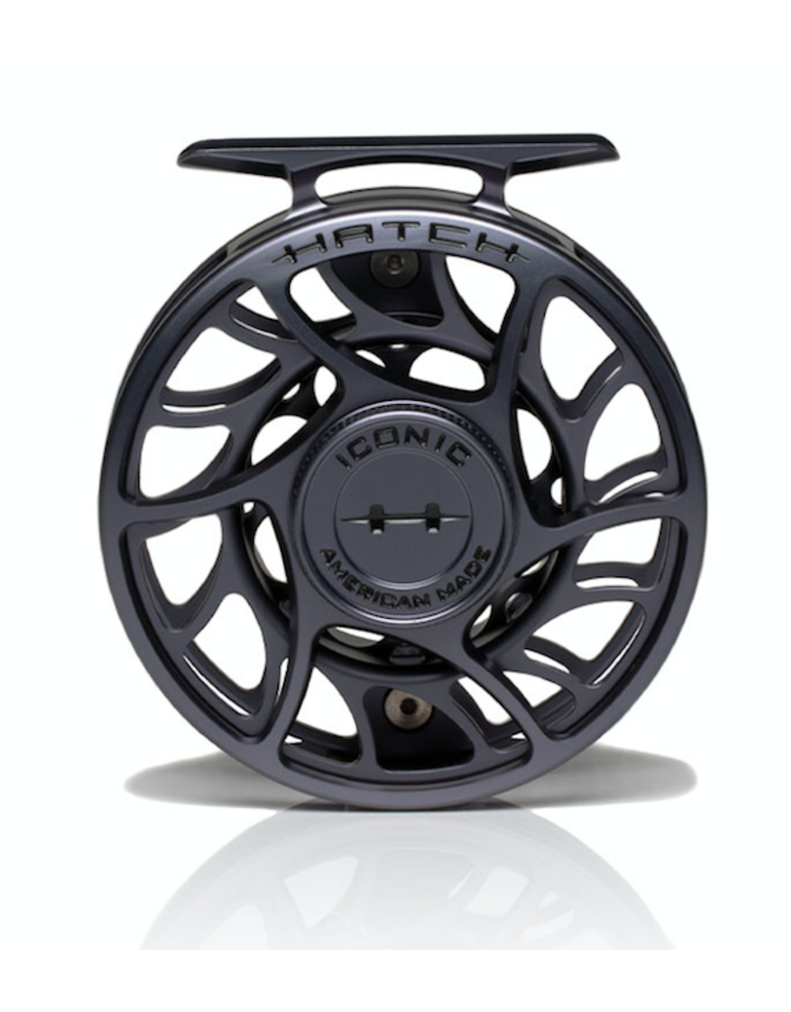HATCH Iconic 4 Plus Reel (Clear/Blue) Large Arbor - Royal Gorge Anglers