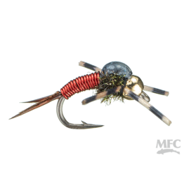 Montana Fly Company Tungsten Rubberleg Micro Bob #16 Red (3 Pack)