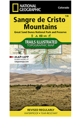 National Geographic National Geographic Sangre de Cristo Mountains Map [Great Sand Dunes National Park and Preserve]