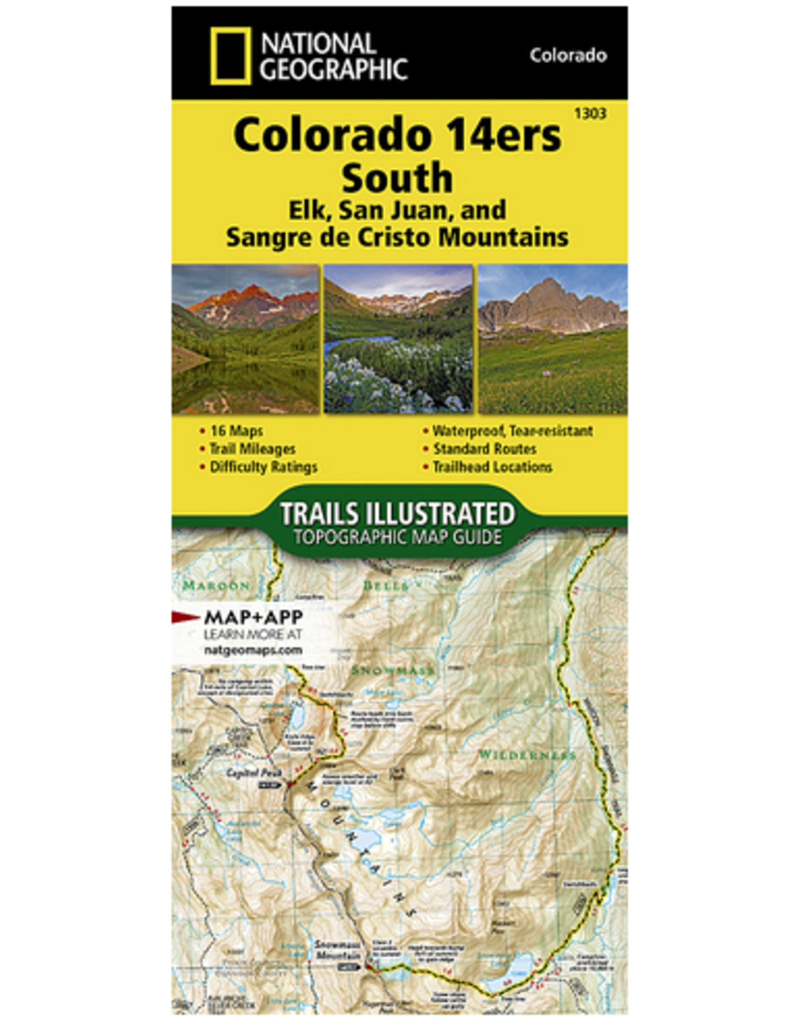 National Geographic National Geographic Colorado 14ers South Map [San Juan, Elk, and Sangre de Cristo Mountains]