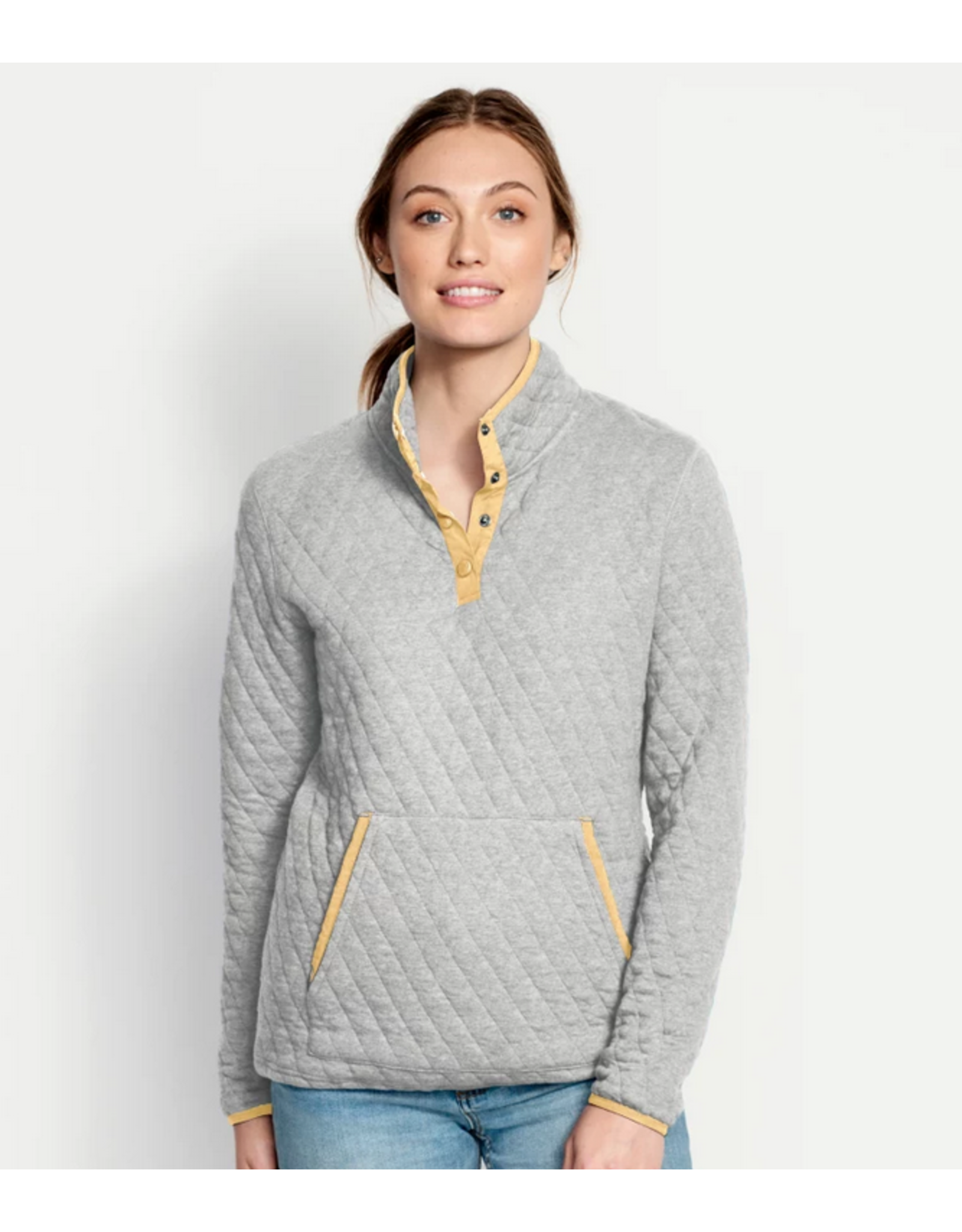 Orvis Women’s Outdoor Quilted Snap Sweatshirt (Oatmeal)