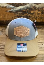 Richardson RGA Underwood Leather Patch Trucker (Heather Birch Amber)