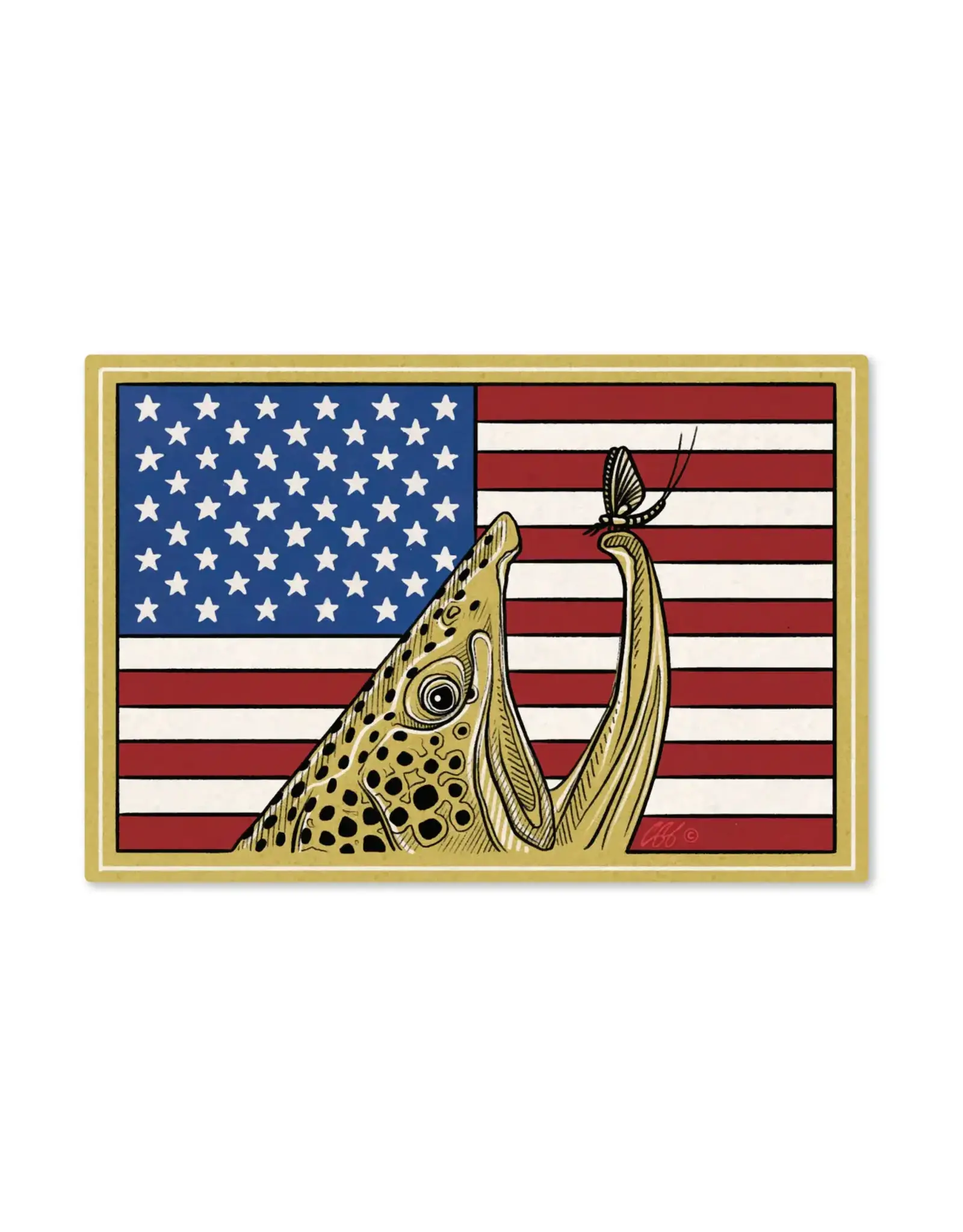 Casey Underwood Red White and Brown Sticker